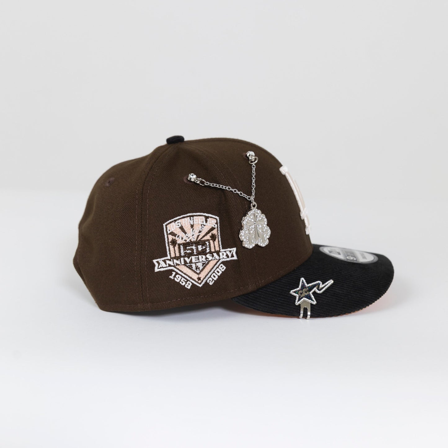 NEW ERA EXCLUSIVE 9FIFTY BROWN/ CORDUROY LOS ANGELES DODGERS SNAPBACK W/ 50TH ANNIVERSARY PATCH