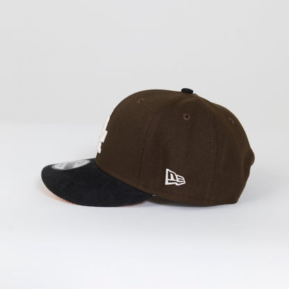NEW ERA EXCLUSIVE 9FIFTY BROWN/ CORDUROY LOS ANGELES DODGERS SNAPBACK W/ 50TH ANNIVERSARY PATCH