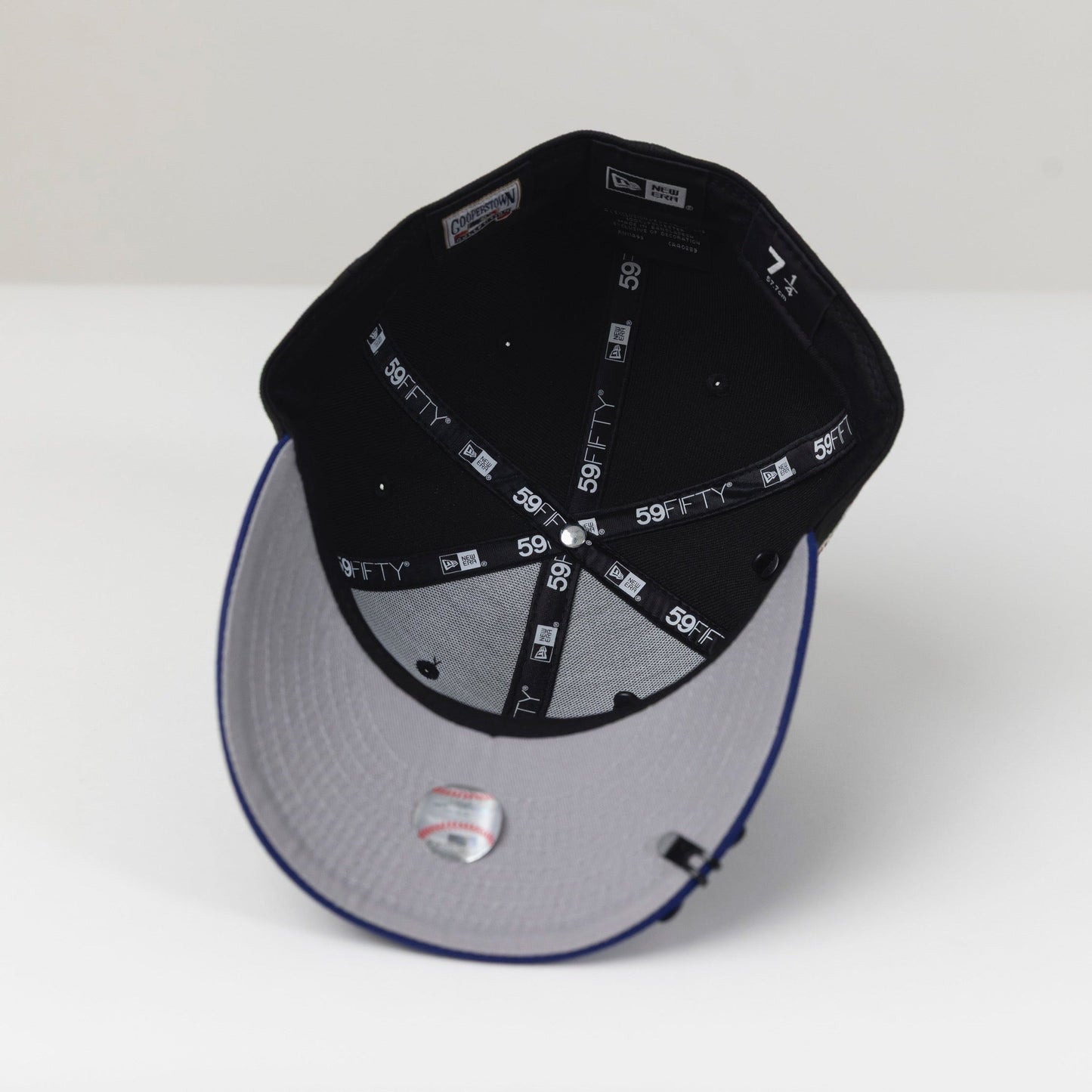NEW ERA 59FIFTY BLACK/ BLUE LOS ANGELES DODGERS W/ 60TH ANNIVERSARY SIDE PATCH