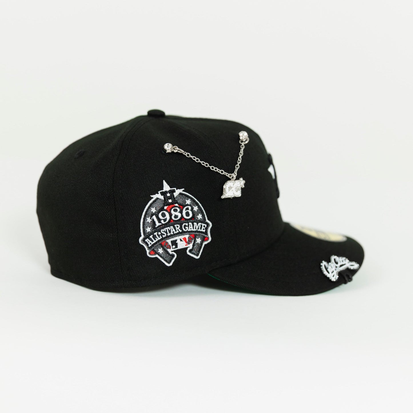 NEW ERA EXCLUSIVE 59FIFTY BLACK HOUSTON ASTROS W/ 1986 ALL STAR GAME SIDE PATCH