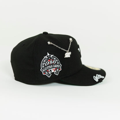 NEW ERA EXCLUSIVE 59FIFTY BLACK HOUSTON ASTROS W/ 1986 ALL STAR GAME SIDE PATCH
