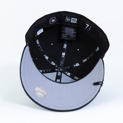 NEW ERA EXCLUSIVE 59FIFTY BLACK LOS ANGELES DODGERS "1958 MLB SCRIPT" W/ CALAVERA SIDE PATCH