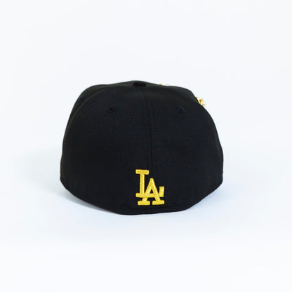 NEW ERA EXCLUSIVE 59FIFTY BLACK LOS ANGELES DODGERS W/ OLD ENGLISH SCRIPT