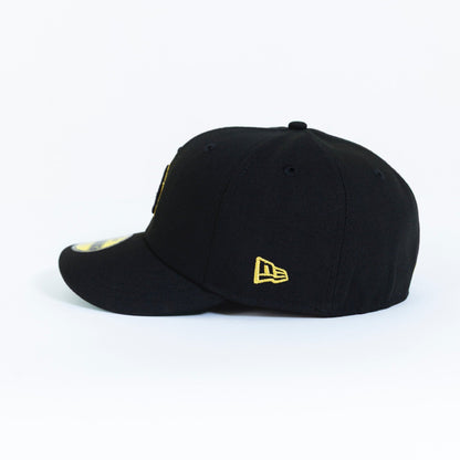 NEW ERA 59FIFTY BLACK LOS ANGELES DODGERS W/ 50TH ANNIVERSARY SIDE PATCH