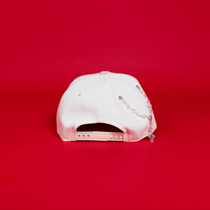NEW ERA EXCLUSIVE 9FIFTY A-FRAME CHROME/ SOFT PINK LOS ANGELES DODGERS SNAPBACK W/ ROSES