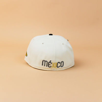 NEW ERA EXCLUSIVE 59FIFTY CHROME/ BLACK MEXICO 2025 WORLD BASEBALL CLASSIC W/ MEXICO FLAG SIDE PATCH