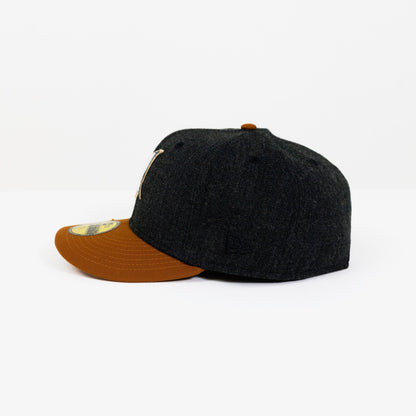 NEW ERA EXCLUSIVE 59FIFTY DARK HEATHER/KHAKI CLEVELAND INDIANS W/ 2019 ALL STAR GAME SIDE PATCH