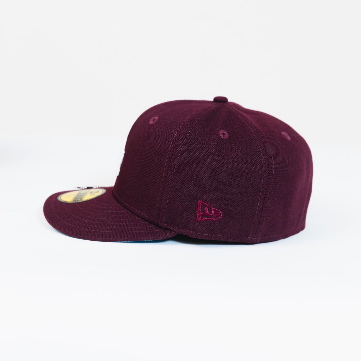 NEW ERA EXCLUSIVE 59FIFTY BURGUNDY LOS ANGELES DODGERS W/ 60TH ANNIVERSARY SIDE PATCH