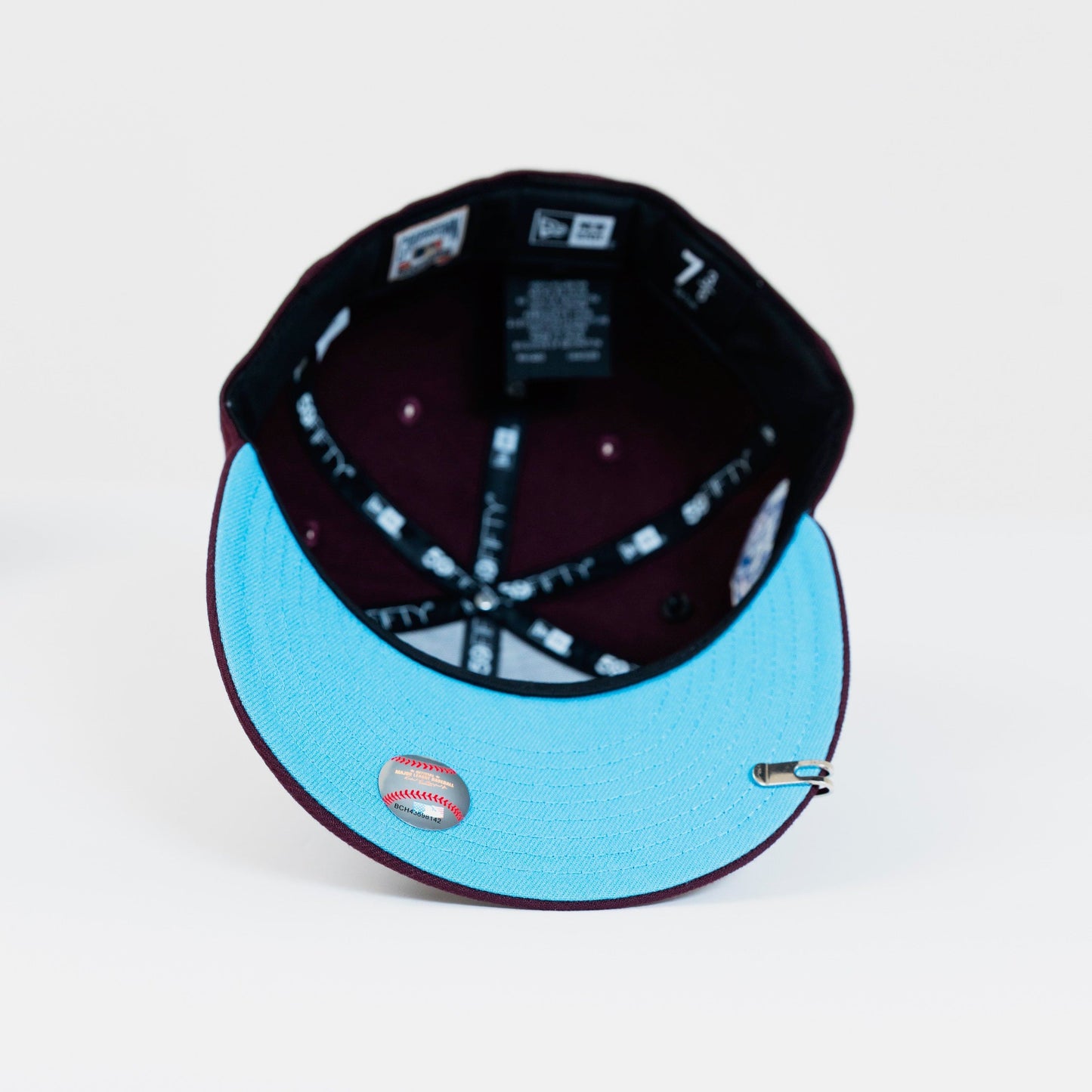 NEW ERA EXCLUSIVE 59FIFTY BURGUNDY LOS ANGELES DODGERS W/ 60TH ANNIVERSARY SIDE PATCH