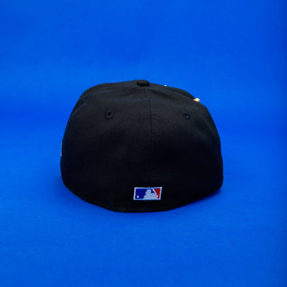 NEW ERA EXCLUSIVE 59FIFTY BLACK TEXAS RANGERS W/ FINAL SEASON SIDE PATCH