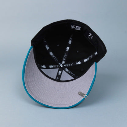 NEW ERA 59FIFTY BLACK/ TEAL SAN JOSE SHARKS W/ "NORTHERN CALI" SIDE PATCH