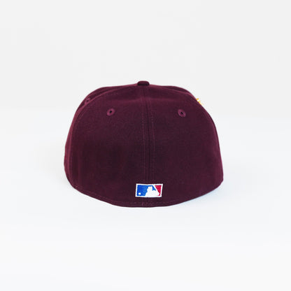 NEW ERA EXCLUSIVE 59FIFTY BURGUNDY ARIZONA DIAMONDBACKS W/ 2001 WORLD SERIES SIDE PATCH