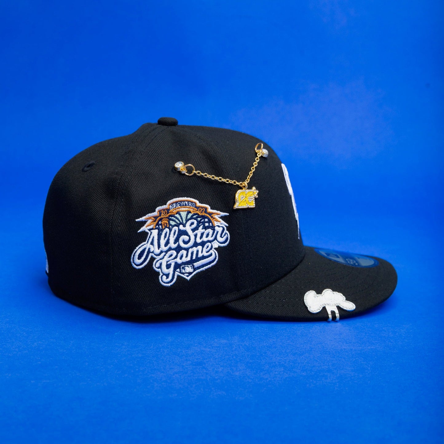 NEW ERA EXCLUSIVE 59FIFTY BLACK MILWAUKEE BREWERS W/ ALL STAR GAME SIDE PATCH