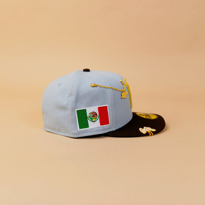 NEW ERA EXCLUSIVE 59FIFTY SMOKE GREY/ MOCHA MEXICO 2025 WORLD BASEBALL CLASSIC W/ MEXICO FALG SIDE PATCH