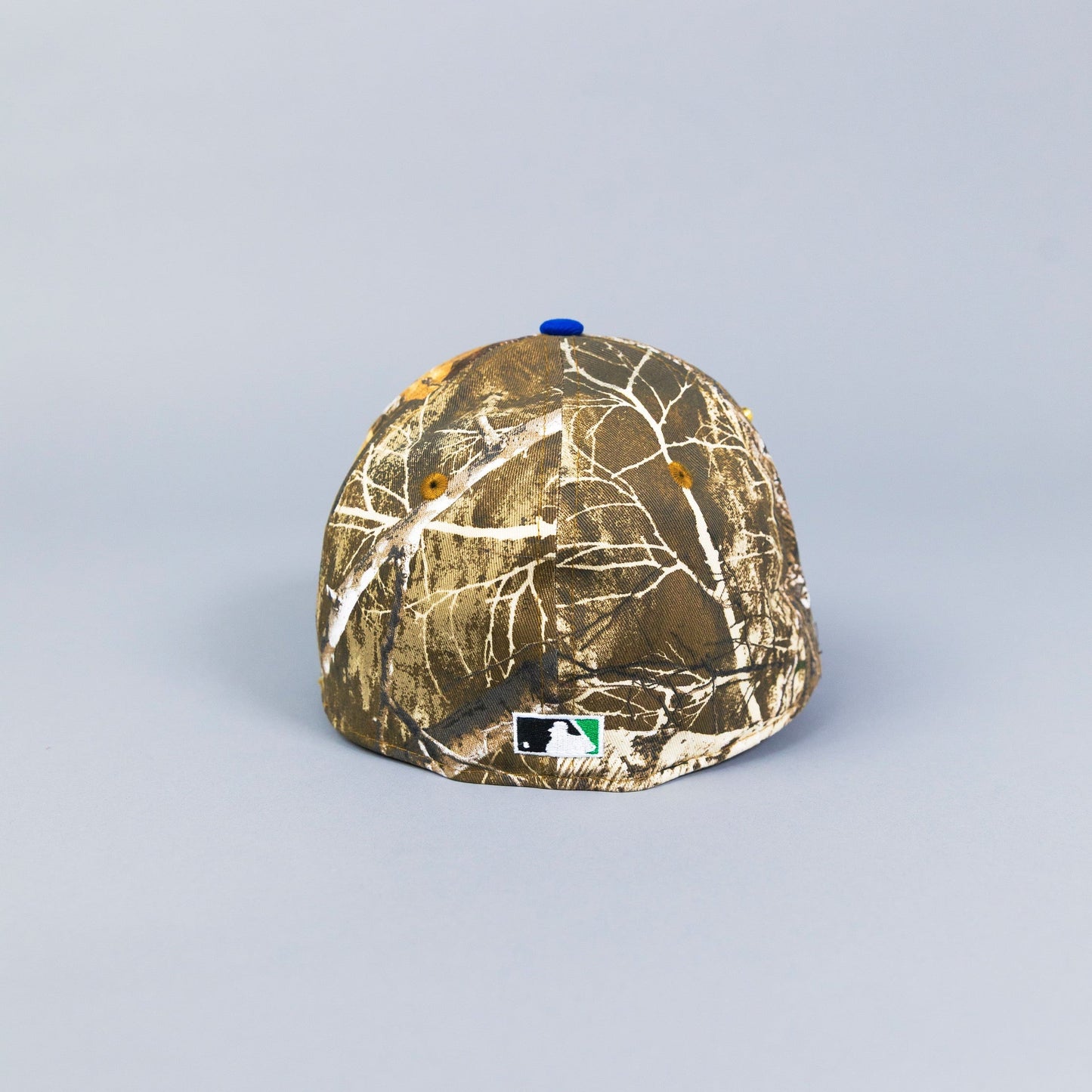 NEW ERA 59FIFTY REALTREE/ BLUE UPSIDE DOWN LOS ANGELES DODGERS W/ 40TH ANNIVERSARY SIDE PATCH