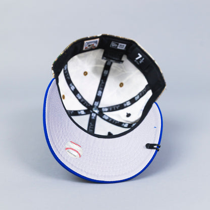 NEW ERA 59FIFTY REALTREE/ BLUE UPSIDE DOWN LOS ANGELES DODGERS W/ 40TH ANNIVERSARY SIDE PATCH