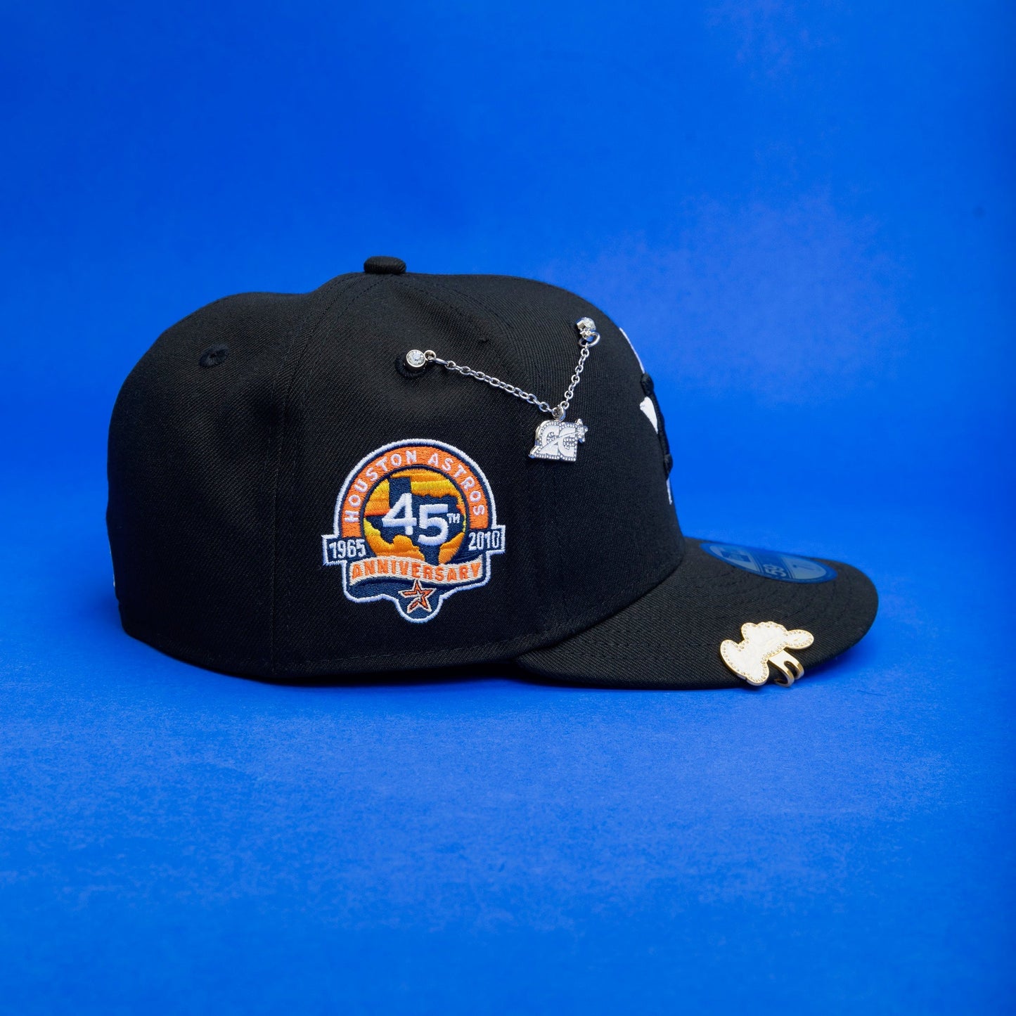 NEW ERA EXCLUSIVE 59FIFTY BLACK HOUSTON ASTROS W/ 45TH ANNIVERSARY SIDE PATCH