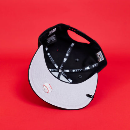 NEW ERA EXCLUSIVE 9FIFTY A-FRAME BLACK PHILADELPHIA PHILLIES SNAPBACK W/ 04 INAUGRAL SEASON SIDE PATCH