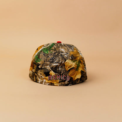NEW ERA EXCLUSIVE 59FIFTY REALTREE/ RED MEXICO 2025 WORLD BASEBALL CLASSIC W/ MEXICO FLAG SIDE PATCH