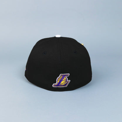 NEW ERA EXCLUSIVE 59FIFTY BLACK LOS ANGELES LAKERS DRIP LOGO W/ "LAKERS" SIDE PATCH