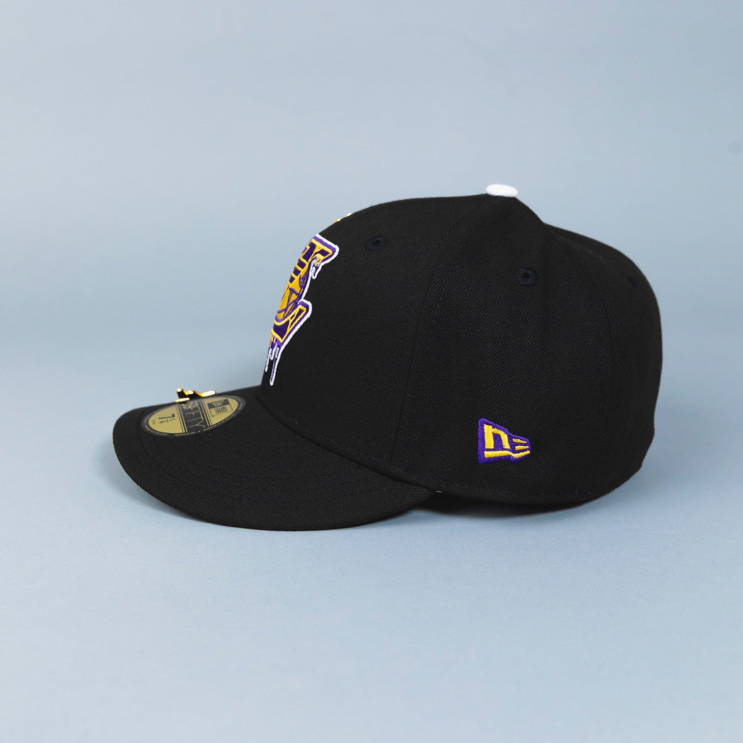 NEW ERA EXCLUSIVE 59FIFTY BLACK LOS ANGELES LAKERS DRIP LOGO W/ "LAKERS" SIDE PATCH