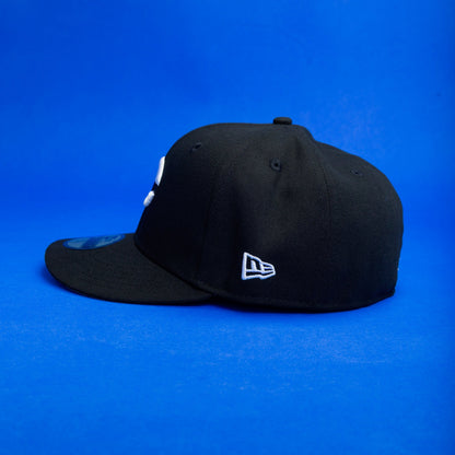 NEW ERA EXCLUSIVE 59FIFTY BLACK CINCINNATI REDS W/ 150TH ANNIVERSARY SIDE PATCH