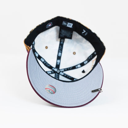 NEW ERA EXCLUSIVE 59FIFTY REALTREE/ BURGUNDY LOS ANGELES DODGERS W/ "JACKIE ROBINSON" SIDE PATCH