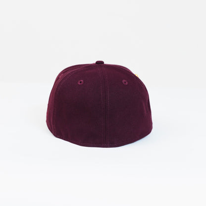 NEW ERA EXCLUSIVE 59FIFTY BURGUNDY NEW YORK YANKEES W/ 1949 WORLD SERIES SIDE PATCH