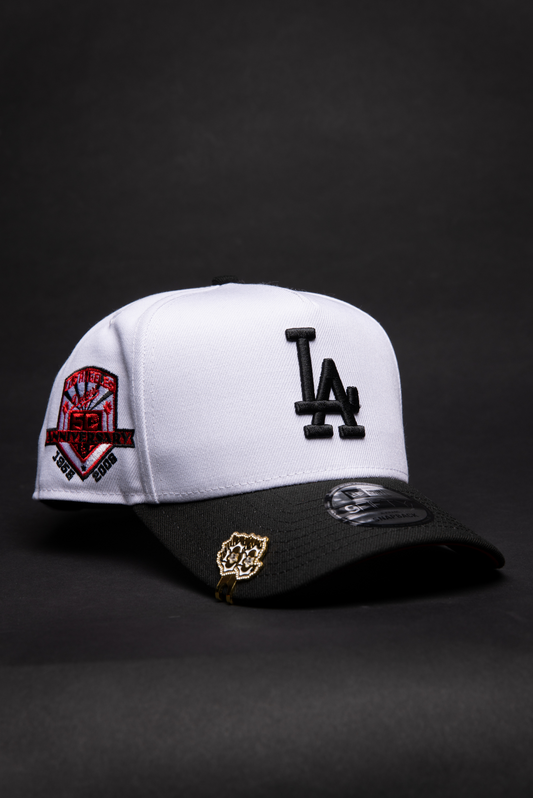 NEW ERA 9FIFTY A-FRAME PEARL WHITE LOS ANGELES DODGERS SNAPBACK W/ 50TH ANNIVERSARY SIDE PATCH