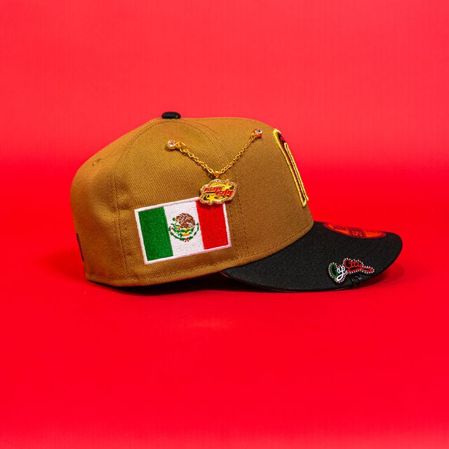 NEW ERA EXCLUSIVE 59FIFTY DARK KHAKI/BLACK MEXICO 2025 WORLD BASEBALL CLASSIC W/ MEXICO FLAG SIDE PATCH