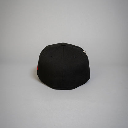 NEW ERA EXCLUSIVE 59FIFTY BLACK LOS ANGELES CLIPPERS SCRIPT W/ NBA LOGO SIDE PATCH