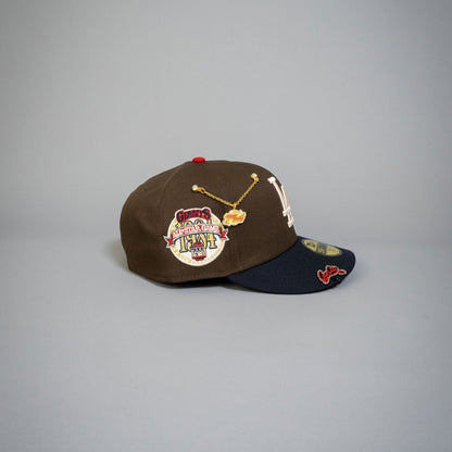 NEW ERA EXCLUSIVE 59FIFTY MOCHA/ NAVY LOS ANGELES DODGERS W/ 1984 ALL STAR GAME SIDE PATCH