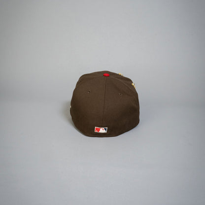 NEW ERA EXCLUSIVE 59FIFTY MOCHA/ NAVY LOS ANGELES DODGERS W/ 1984 ALL STAR GAME SIDE PATCH