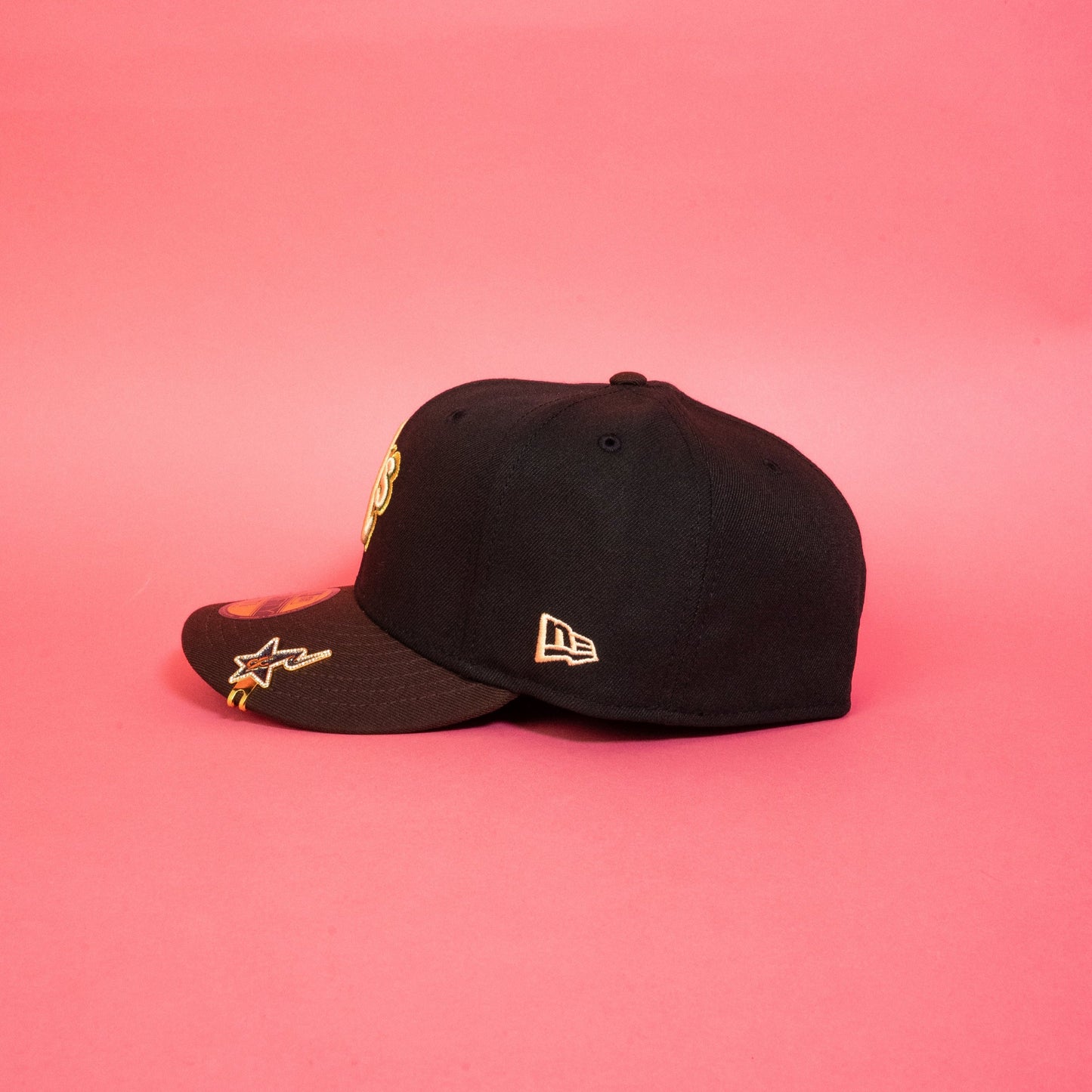 NEW ERA EXCLUSIVE 59FIFTY BLACK/ BROWN OAKLAND ATHLETICS W/ RICKEY HENDERSON SIDE PATCH