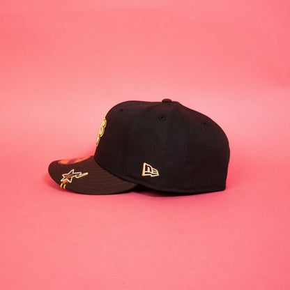 NEW ERA EXCLUSIVE 59FIFTY BLACK/ BROWN OAKLAND ATHLETICS W/ RICKEY HENDERSON SIDE PATCH