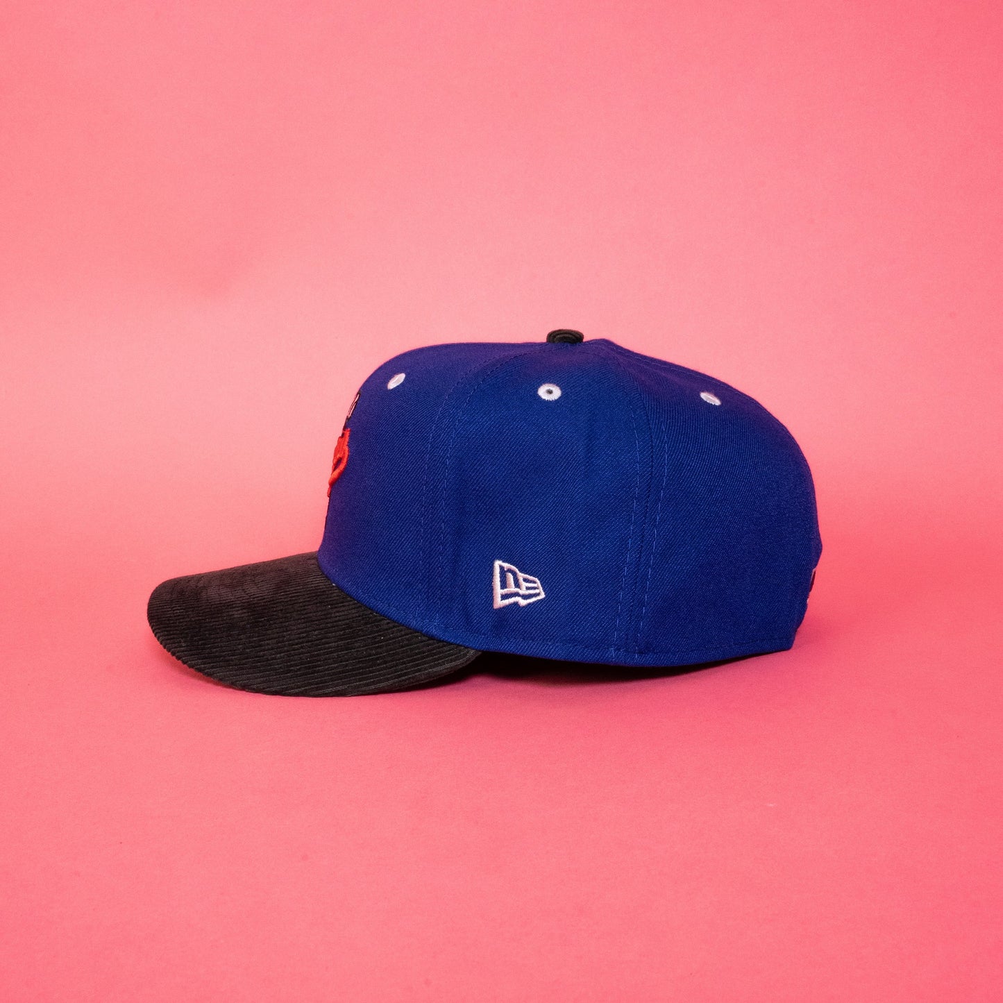 NEW ERA EXCLUSIVE 59FIFTY DARK BLUE/ CORDUROY LOS ANGELES DODGERS SCRIPT W/ 100TH ANNIVERSARY SIDE PATCH