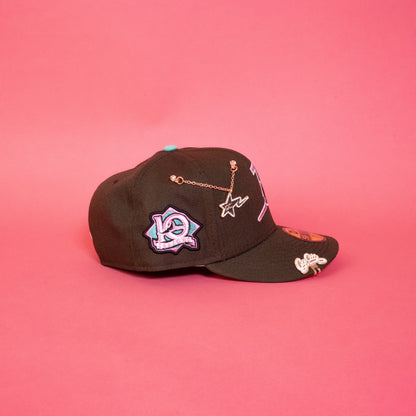 NEW ERA EXCLUSIVE 59FIFTY WALNUT TAMPA BAY RAYS W/ 10TH SEASON SIDE PATCH