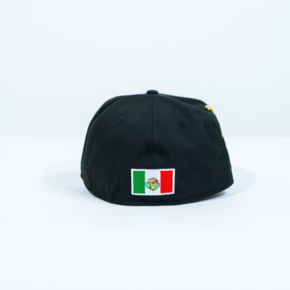 NEW ERA EXCLUSIVE 59FIFTY BLACK/ NAVY "CHIVAS DE GUADALAJARA" W/ CHIVO SIDE PATCH
