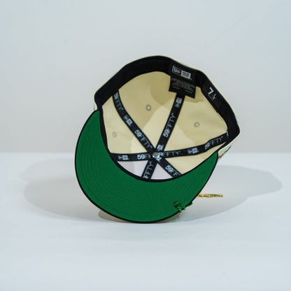 NEW ERA EXCLUSIVE 59FIFTY CHROME/ BLACK "CLUB LEON" W/ MEXICO FLAG SIDE PATCH