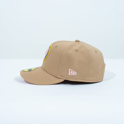 NEW ERA EXCLUSIVE 59FIFTY LIGHT KHAKI "CLUB CRUZ AZUL" W/ MEXICO FLAG SIDE PATCH