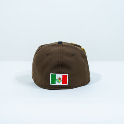 NEW ERA EXCLUSIVE 59FIFTY BROWN/ NAVY "CHIVAS DE GUADALAJARA" W/ CHIVO SIDE PATCH