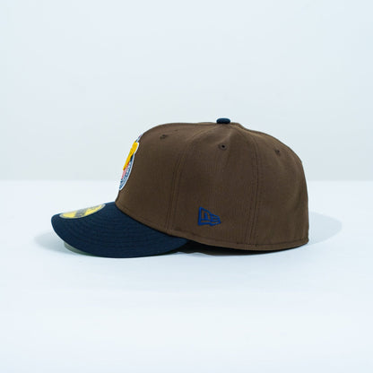 NEW ERA EXCLUSIVE 59FIFTY BROWN/ NAVY "CHIVAS DE GUADALAJARA" W/ CHIVO SIDE PATCH