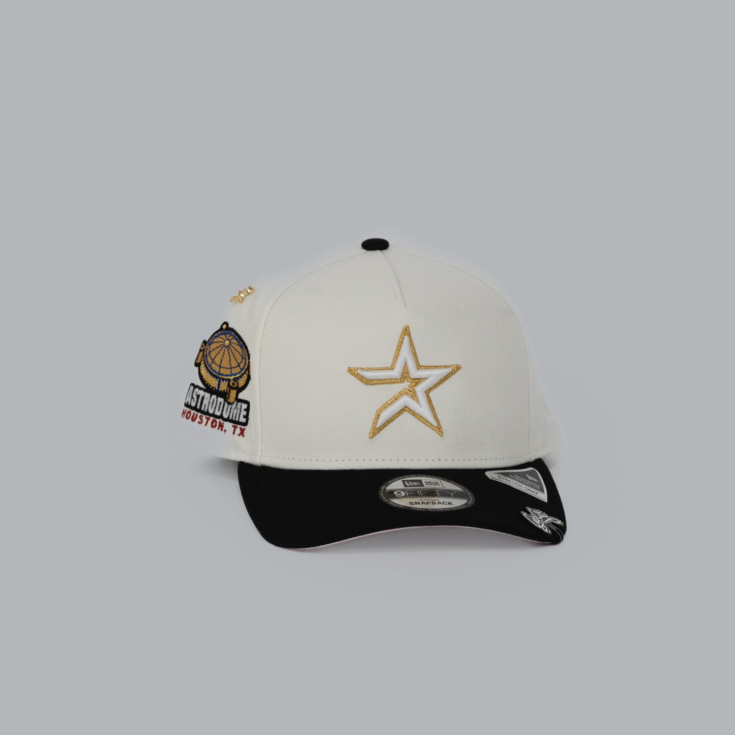 NEW ERA EXCLUSIVE 9FIFTY A-FRAME CHROME/ BLACK HOUSTON ASTROS W/ ASTRODOME SIDE PATCH