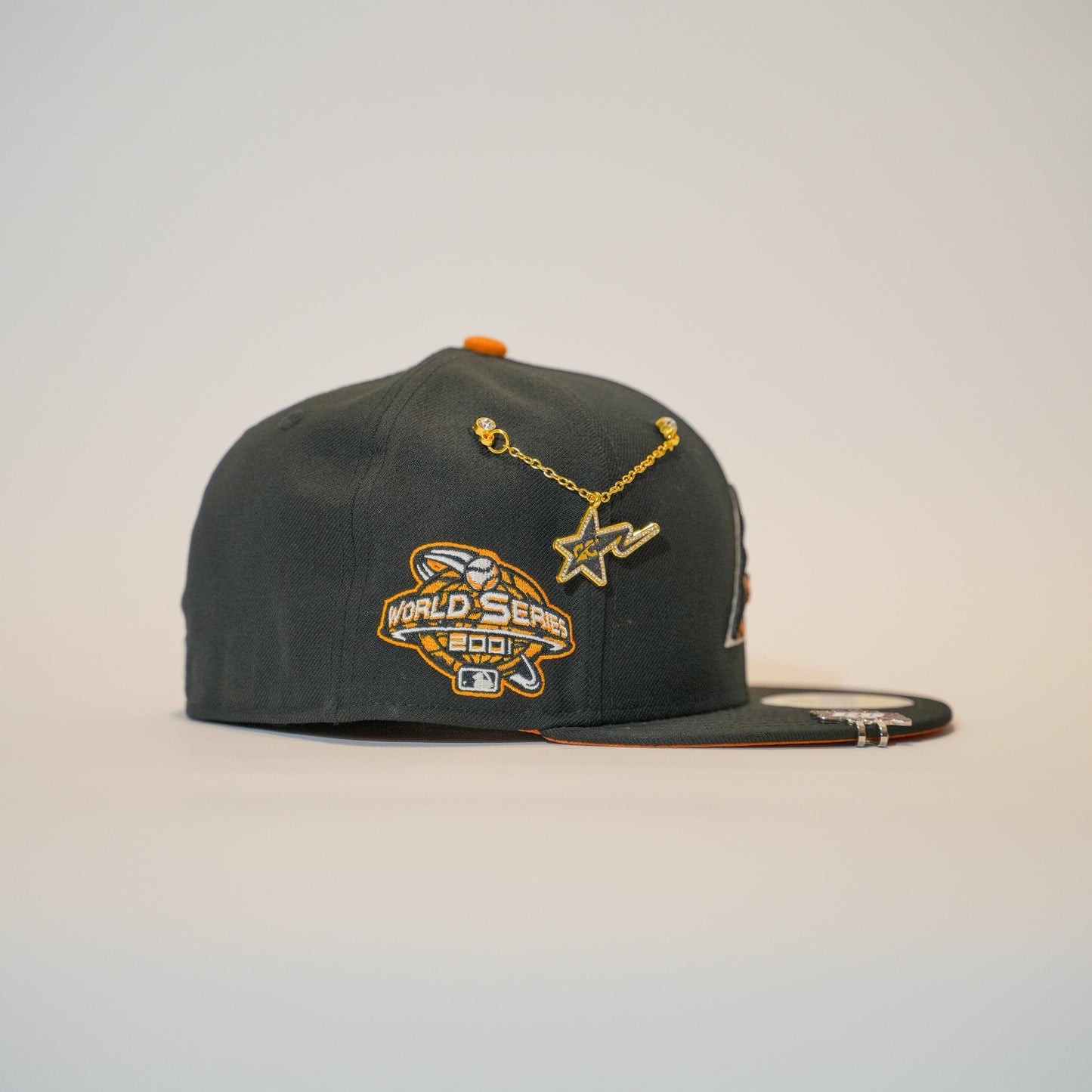 NEW ERA EXCLUSIVE 59FIFTY BLACK ARIZONA DIAMONDBACKS W/TIGER PRINT LOGO + 2001 WORLD SERIES SIDE PATCH
