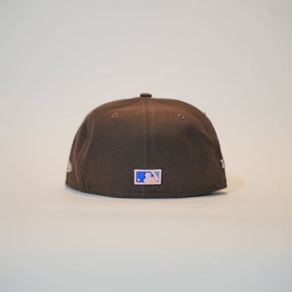 NEW ERA EXCLUSIVE 59FIFTY DARK BROWN LOS ANGELES DODGERS W/ 50TH ANNIVERSARY SIDE PATCH