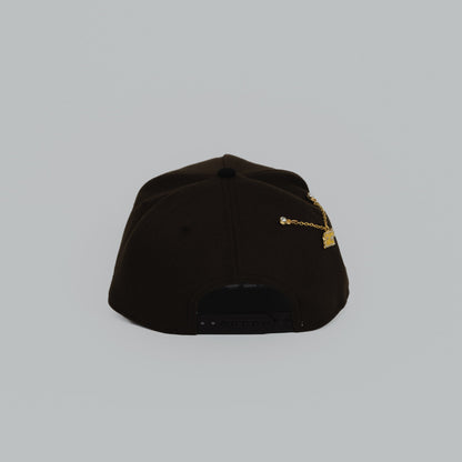 NEW ERA EXCLUSIVE 9FIFTY A-FRAME BROWN/ BLACK HOUSTON ASTROS W/ 45TH ANNIVERSARY SIDE PATCH