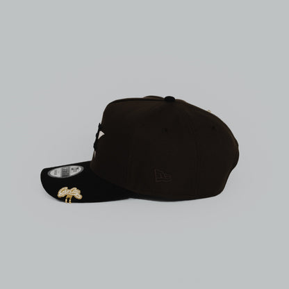 NEW ERA EXCLUSIVE 9FIFTY A-FRAME BROWN/ BLACK HOUSTON ASTROS W/ 45TH ANNIVERSARY SIDE PATCH
