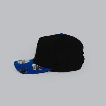 NEW ERA EXCLUSIVE 9FIFTY A-FRAME BLACK/ BLUE LOS ANGELES DODGERS SNAPBACK W/ 2024 WORLD SERIES CHAMPIONS SIDE PATCH