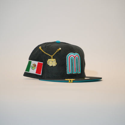 NEW ERA EXCLUSIVE 59FIFTY CORDUROY/ SATIN 2025 WBC MEXICO W/ MEXICO FLAG SIDE PATCH