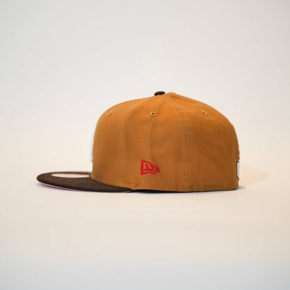 NEW ERA EXCLUSIVE 59FIFTY TAN/ BROWN LOS ANGELES DODGERS W/ 60TH ANNIVERSARY SIDE PATCH